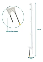 Varilla plástica blanca para 3 hilos Pack x 20u - Imagen 2