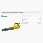 Soplador de mano a batería Niwa BSW-18 18V - Imagen 3