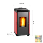 Calefactor a pellet Bosca Hera+ Rojo 9kW - Imagen 2