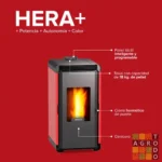 Calefactor a pellet Bosca Hera+ Rojo 9kW - Imagen 3