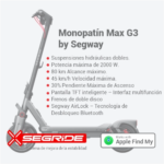 Monopatín eléctrico Segway Max G3 2000W - Imagen 3