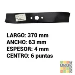 Cuchilla de tractor 14" MTD Plataforma 46" - Imagen 2