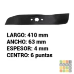Cuchilla de tractor cortacésped 16" MTD Plataforma 46" - Imagen 2