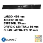 Cuchilla para tractor cortacésped 18" OLEO MAC 3/8" Maracó - Imagen 2