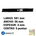 Cuchilla tractor cortacésped 23" Poulan 46" 5 puntas Maracó - Imagen 3