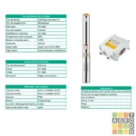 Bomba sumergible 4 pulgadas 1.50HP 1100W con tablero - Imagen 2