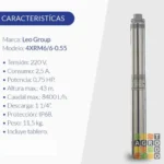 Bomba sumergible 4 pulgadas 220V 0.75HP con tablero - Imagen 3