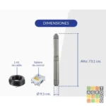Bomba sumergible 4 pulgadas 220V 0.75HP con tablero - Imagen 2