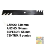 Cuchilla tractor cortacésped 21" Poulan/Husqvarna 42" Maracó - Imagen 2