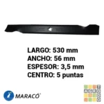 Cuchilla tractor cortacésped 21" Poulan 42" Maracó - Imagen 2