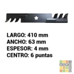 Cuchilla de tractor 16" Husqvarna/Poulan Pro 48" - Imagen 2
