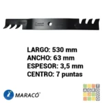 Cuchilla tractor cortacésped 21" John Deere 42" Maracó - Imagen 2
