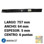Cuchilla tractor Rider 30" MTD centro 6 puntas - Imagen 3