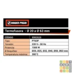 Termofusora 1800W Dowen Pagio con Maletín y Accesorios - Imagen 4
